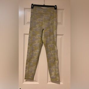 Fabletics kids camo print leggings with pockets